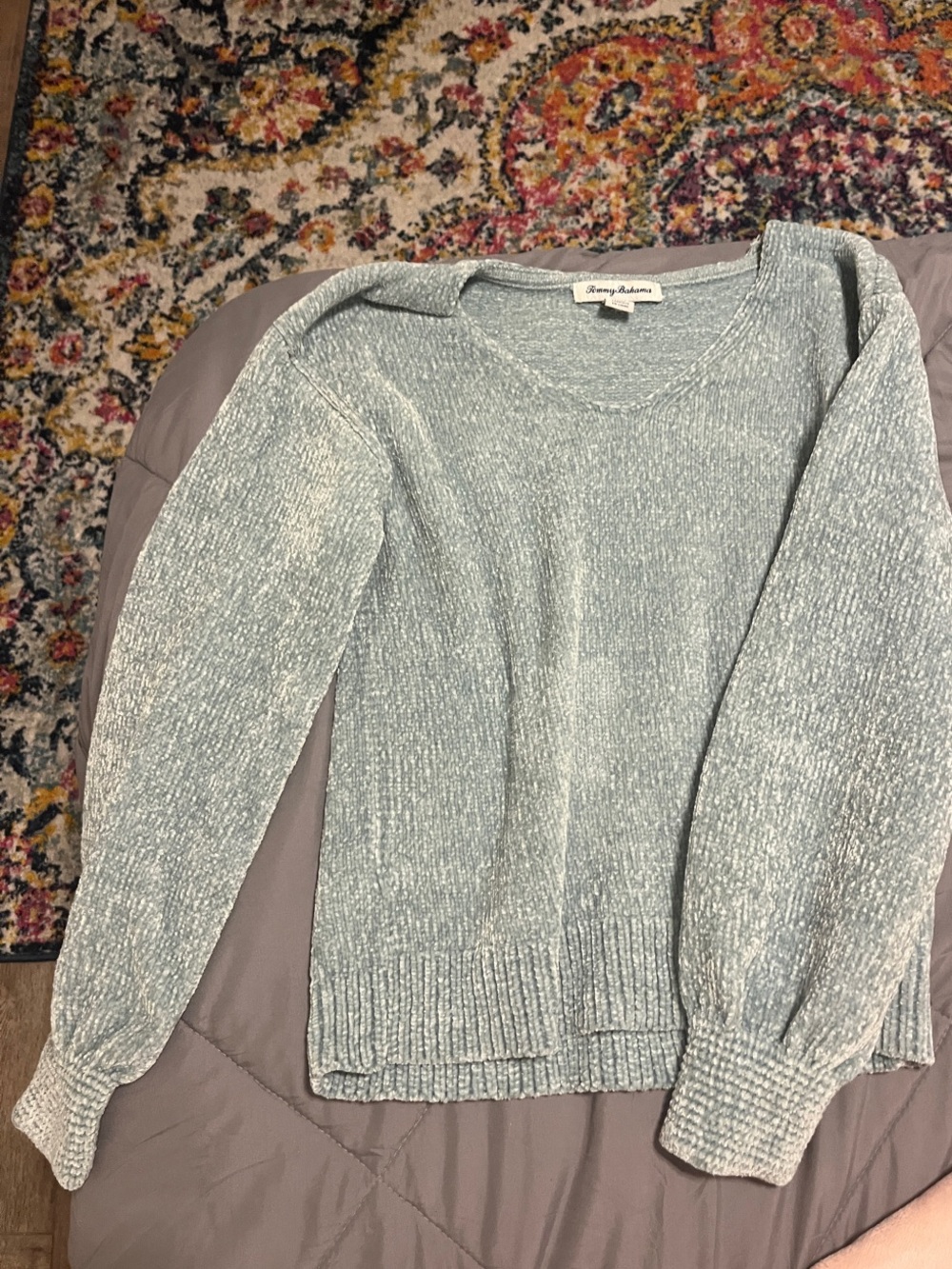 Tommy Bahama Sage Green Chenille Sweater